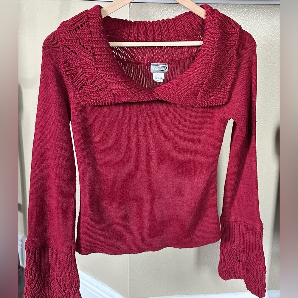 Rave Red Cowl Neck Sweater